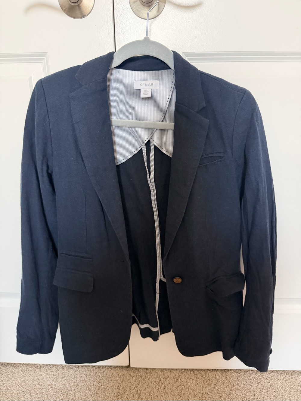 Kenar Navy Single-Button Women's Blazer
